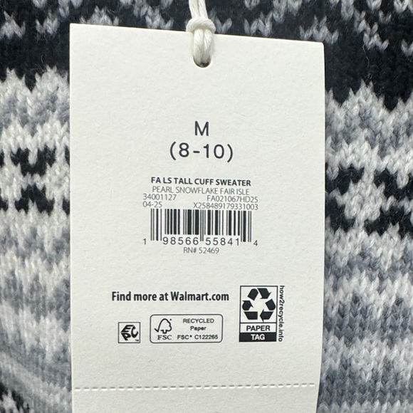 Free Assembly Black and White Patterned Crew Neck Sweater - Picture 5 of 5